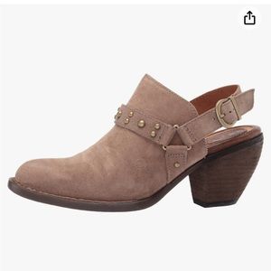 Born NWT Pindo Women’s Studded Suede Slingback Mule Clog with 3” Heel, Size 10M